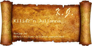 Kilián Julianna névjegykártya